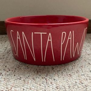 Rae Dunn Santa Paws Christmas Dog Bowl 🐾 🎄